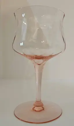 Rare Find - Vintage 1930’s Heisley Gayoso Flamingo Pink Water Goblets