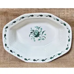Vintage Adams Lincoln Floral Vine Small Oval Ironstone Serving Dish Cottagecore