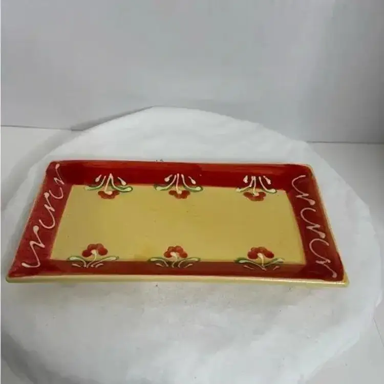 Ceramic Trinket Dish / Candle Tray made in Spain.(A)