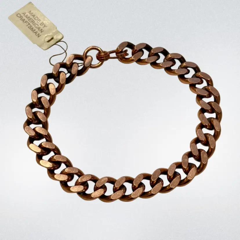 Vintage MCM Solid Copper Bracelet 10” Long, Made In USA