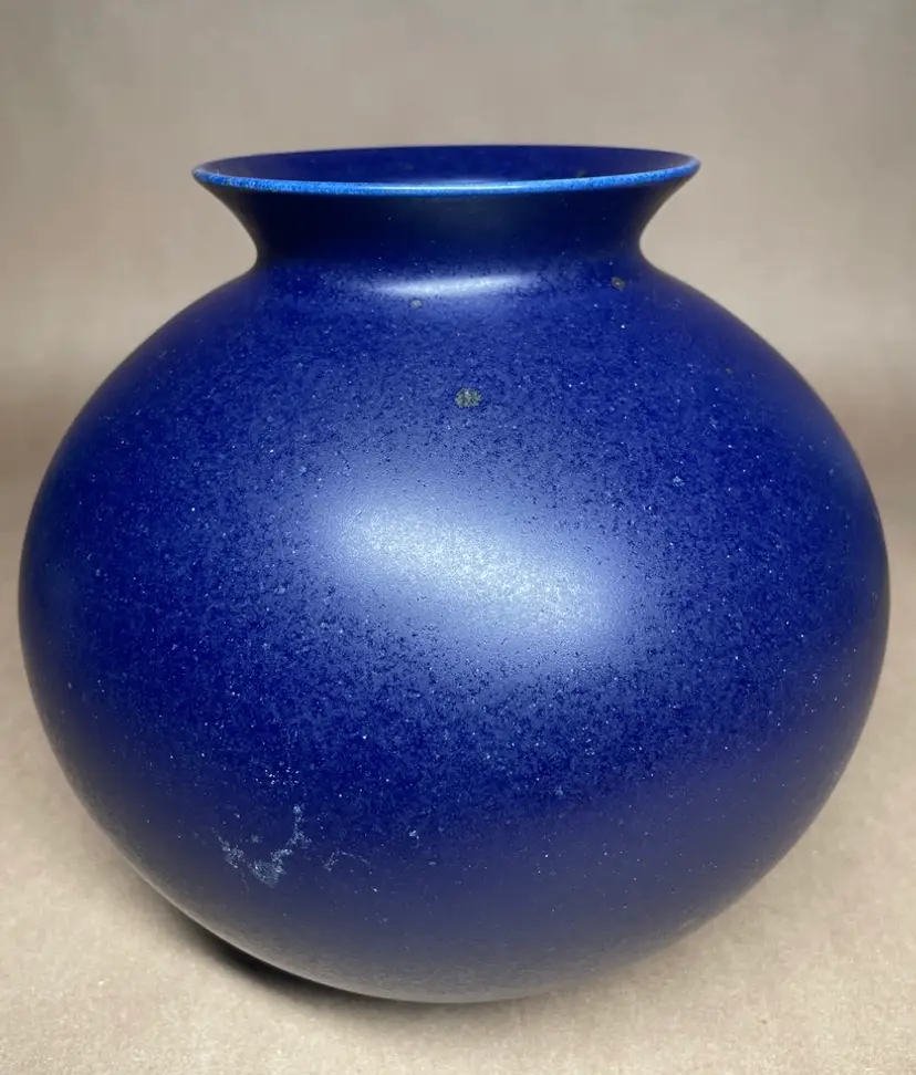 Torsten Mosumgaard Signed Danish Stoneware Pottery Ceramic Blue Table Shelf Vase