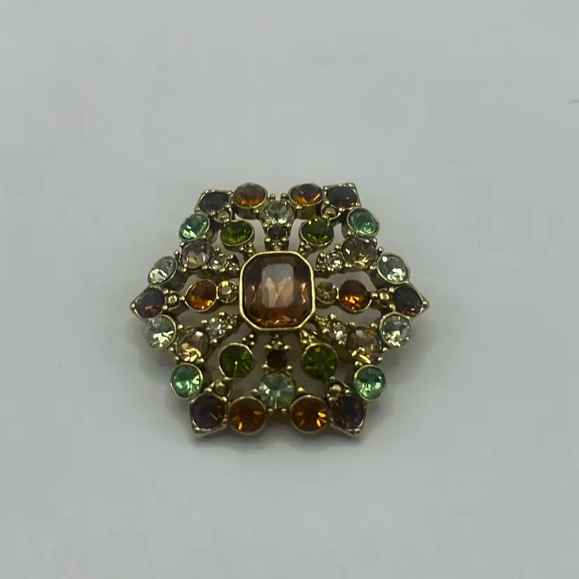 Vintage Liz Claiborne Rhinestone Brooch, 1-1/2”