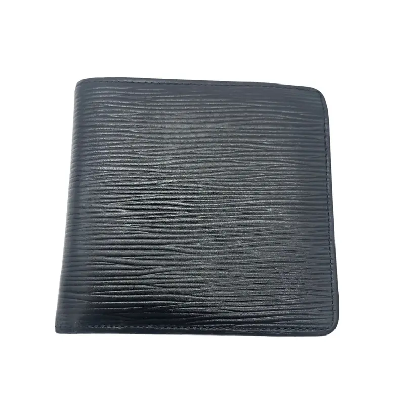 Wallet Designer LOUIS VUITTON Vintage Black Epi Leather Marco Bifold Wallet Noir 77783 Classic