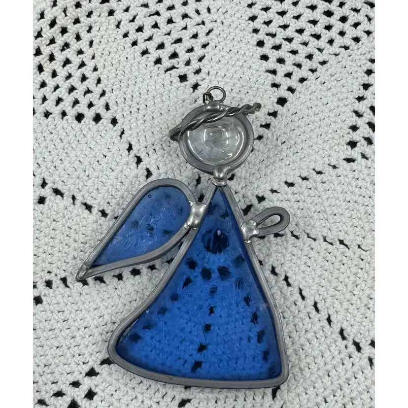 Small Stained Glass Angel- Blue