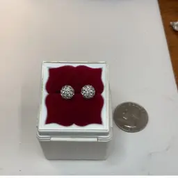 10k Gold Posts Pave Balls