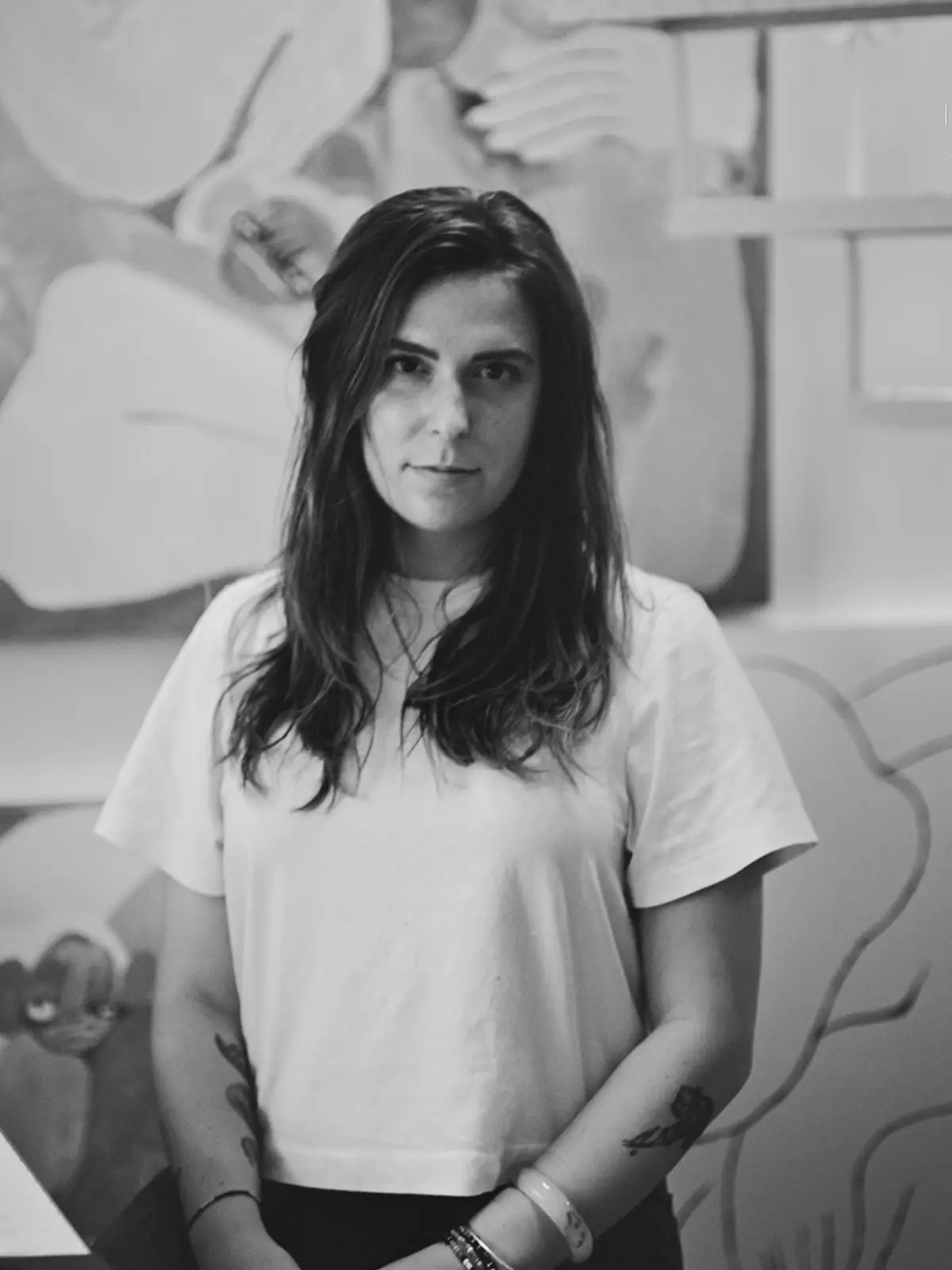 Amber Vittoria with artwork
