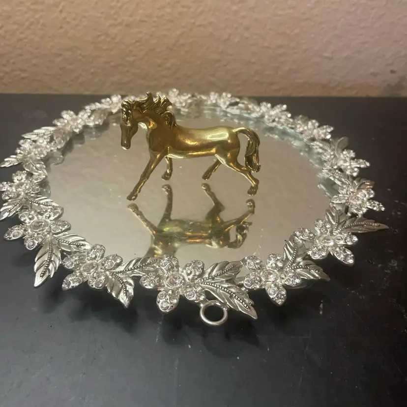 Gorgeous Solid Brass 3” Horse Figurine From European Flea market