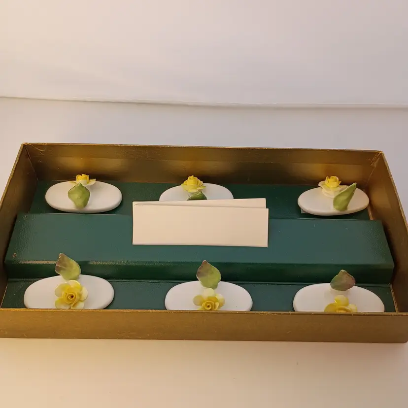 Set of 6 Crown Staffordshire bone china place card holders