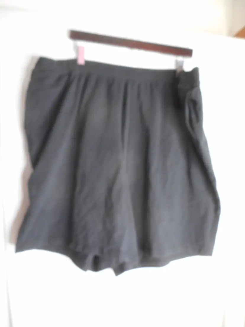 Catherines Suprema cotton blend Knit Black shorts elastic waist pockets Sz 3X