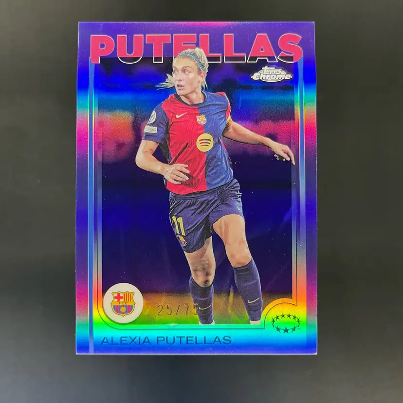 Alexia Putellas 2024/25 Topps Chrome UWCL Purple /75 Barcelona Soccer Card