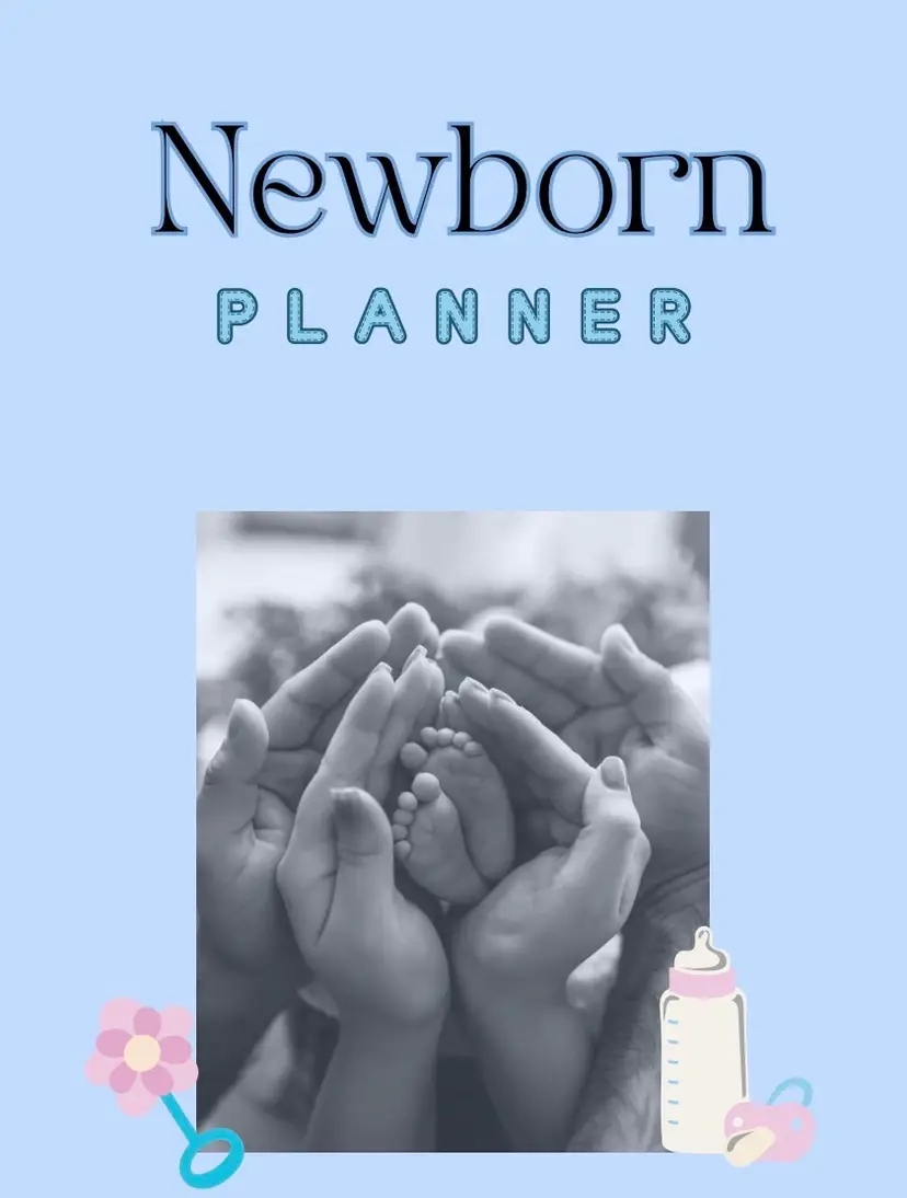 Boy Newborn Planner & Keepsake Journal Book 65 pages Digital Download