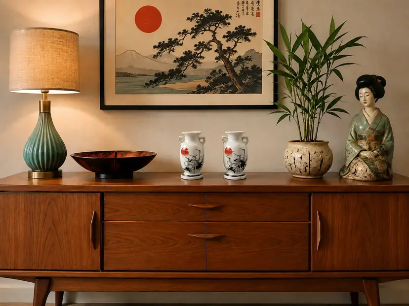 Pair of Vintage Japanese Crane Vases
