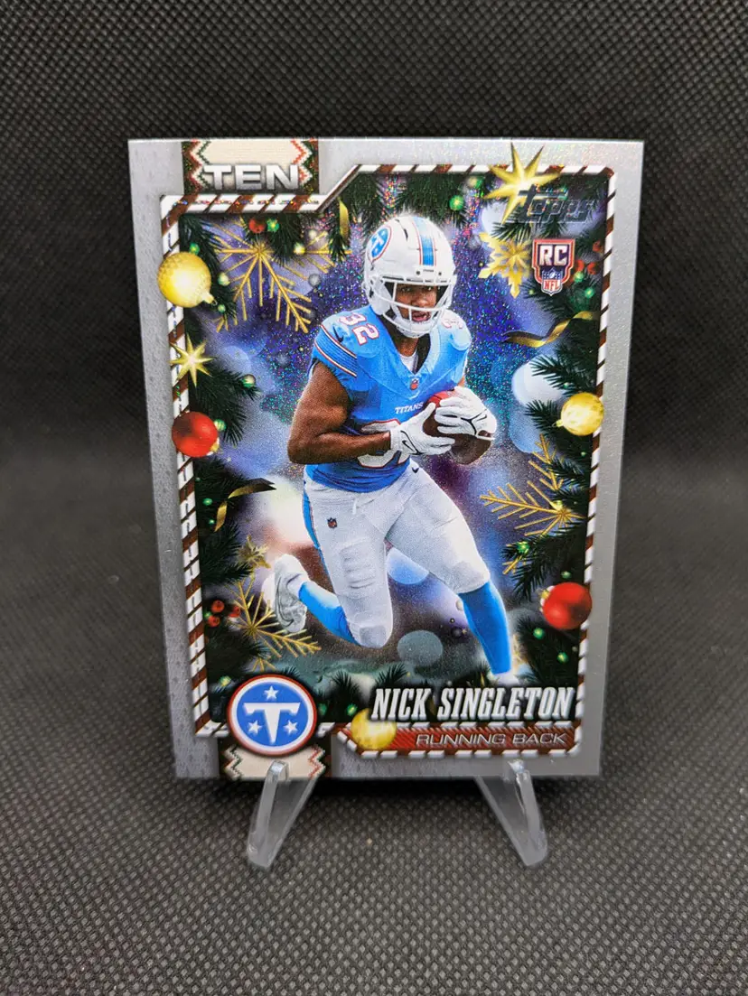 Nick Singleton 2026 Topps Holiday Football Glitter Rookie Card (RC) #164 - Tennessee Titans