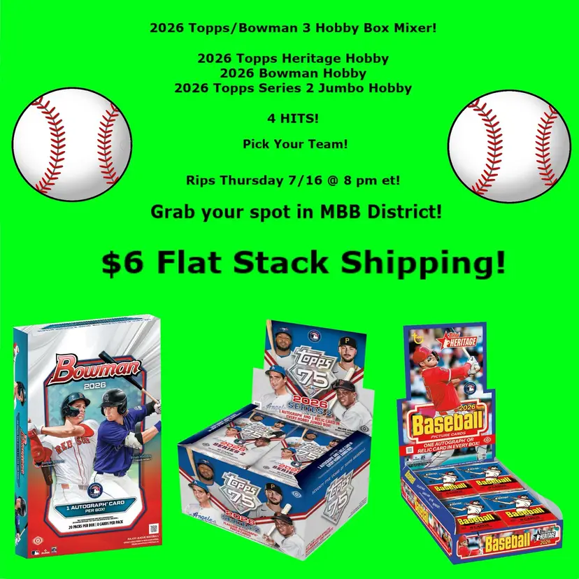 2026 Topps/Bowman 3 Hobby Box Mixer! #BFB42