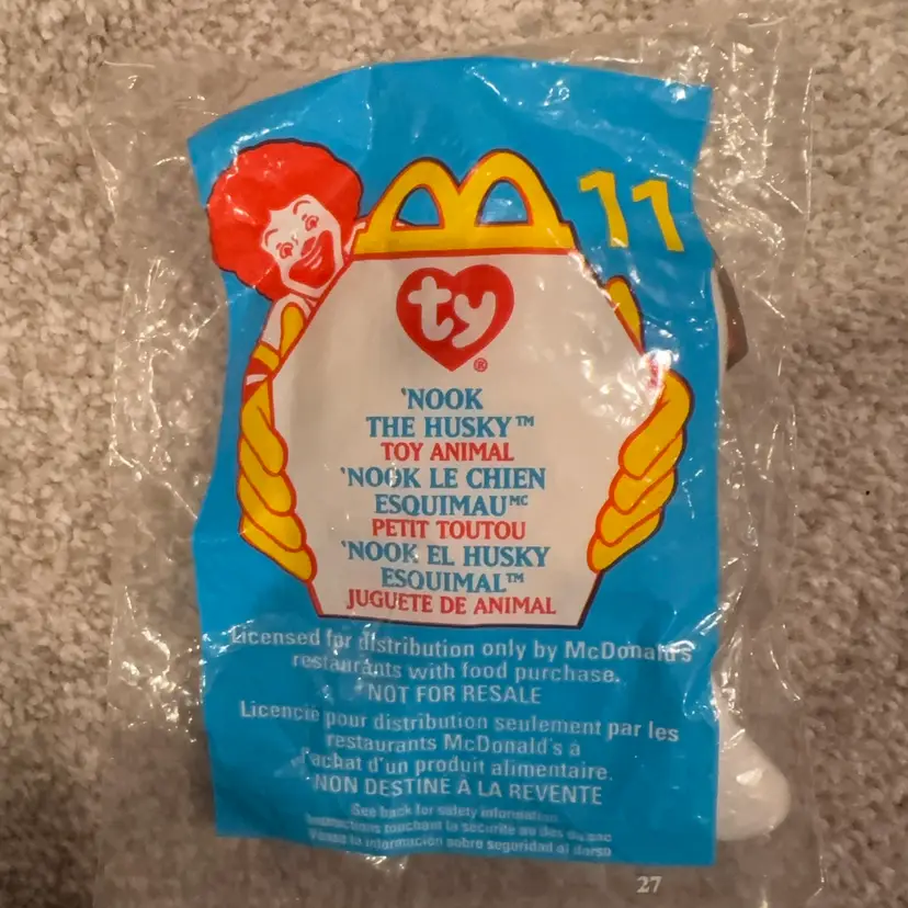 1999 McDonald’s Beanie Baby Toy; ‘Nook The husky