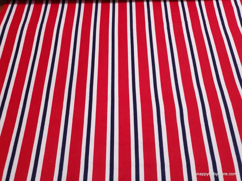 Red White Blue Stripe Flannel Fabric Remnant - 100% Cotton - Choose Size - Soft Craft & Quilting Fabric