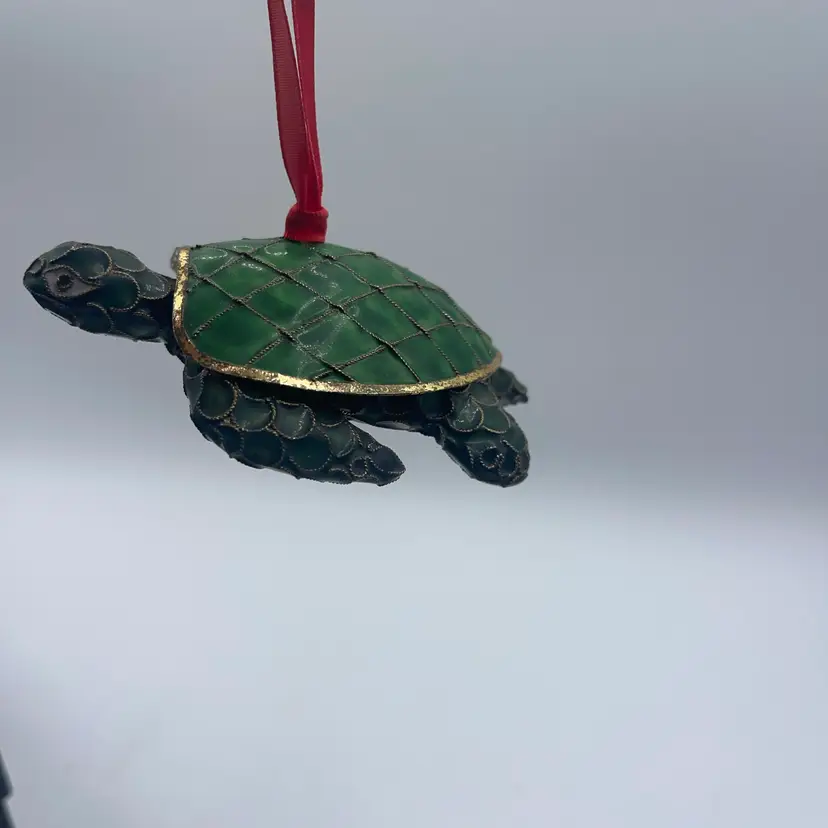 16-poison And Enamel Green Sea Turtle Ornament