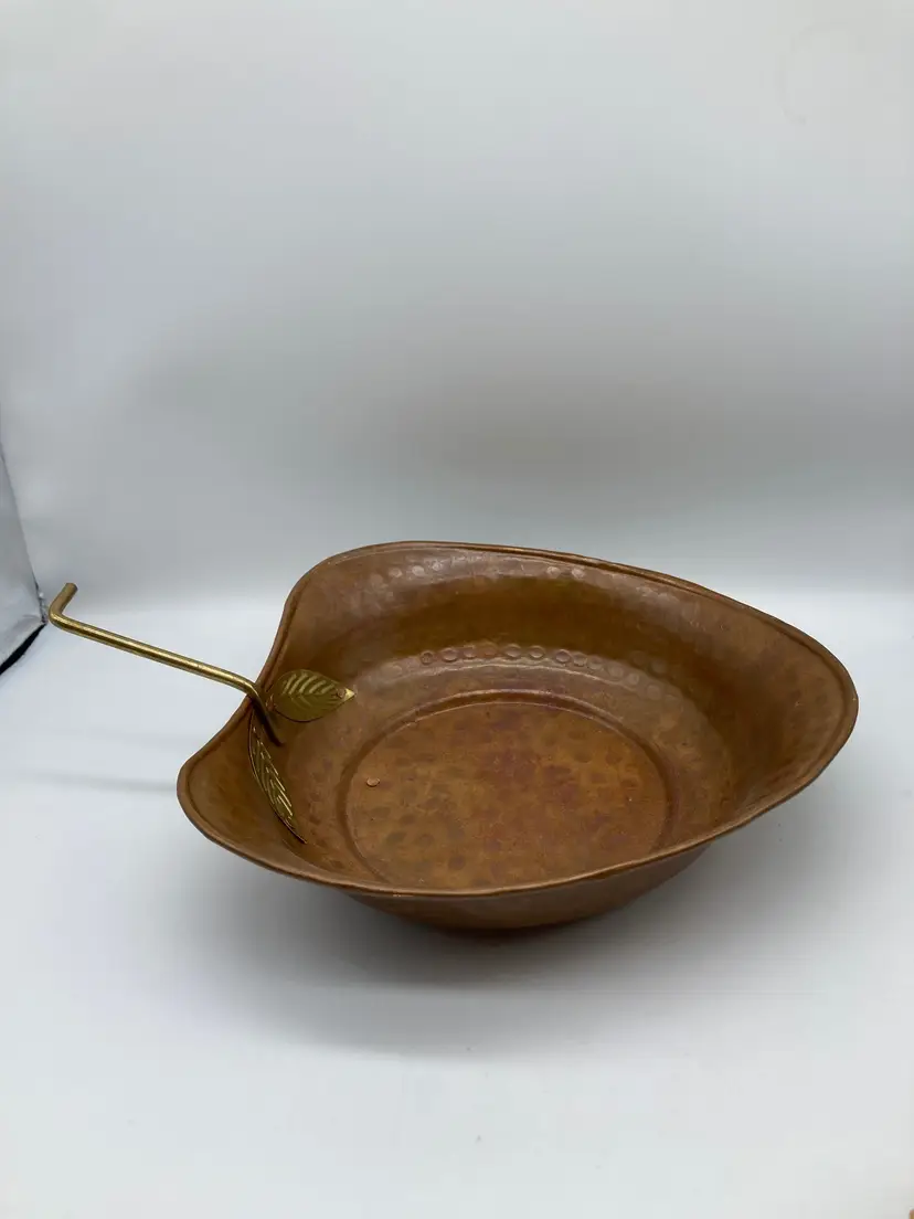 Vintage Hammered Copper And Brass Apple Shaped Bowl Wall Decor Made in Turkey