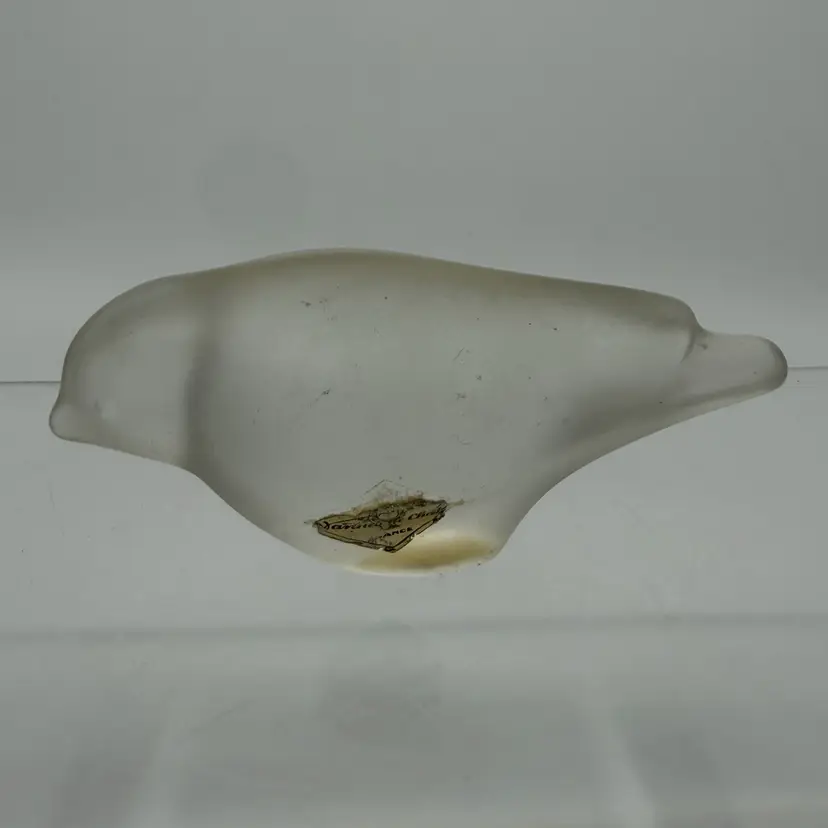 Vintage Vanna Crystal Cristallin France Frosted Glass Bird Figurine 3.5”