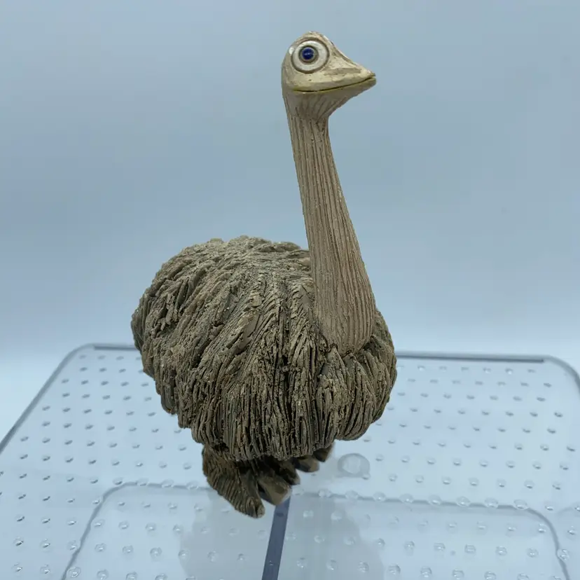 #3054 A hand-carved Artesania Rinconada ostrich figurine from Uruguay.