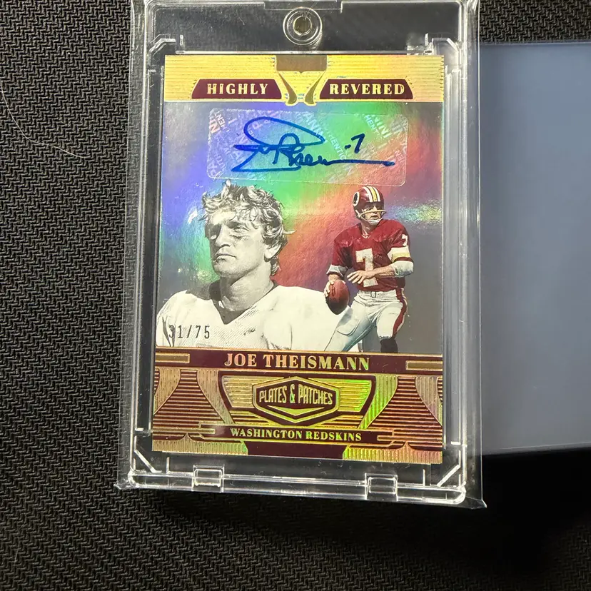 2023 Plates & Patches Joe Theismann Auto /75 + Mag & Bag