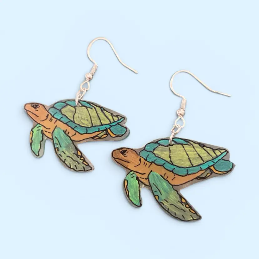 Handmade Sea Turtle Earrings