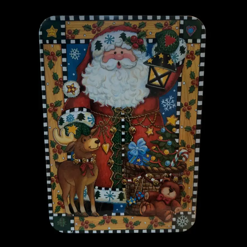 Santa And His Deer Ornament! Mint Condition