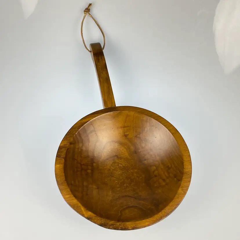 Adirondack Bowls Inc. NY Wooden Handled Bowl Scoop Vintage Prairie Farmhouse Hanging Wall Decor 14"