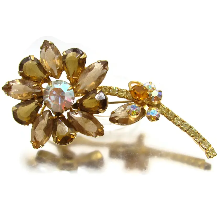 Juliana Amber Floral Pin