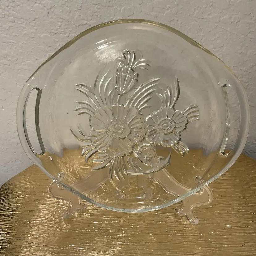 🎉Jeannette Glass Serving Plate - Camellia Pattern