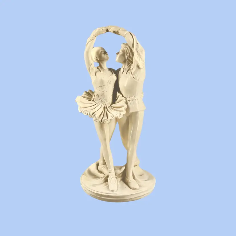 #100- Ballerina & Dansuer Statue By Euro Marchi Made In Italy 1980s