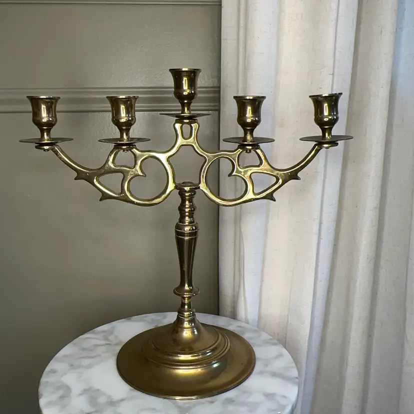 🔔 Statement 5 Arm 12” Brass Candelabra