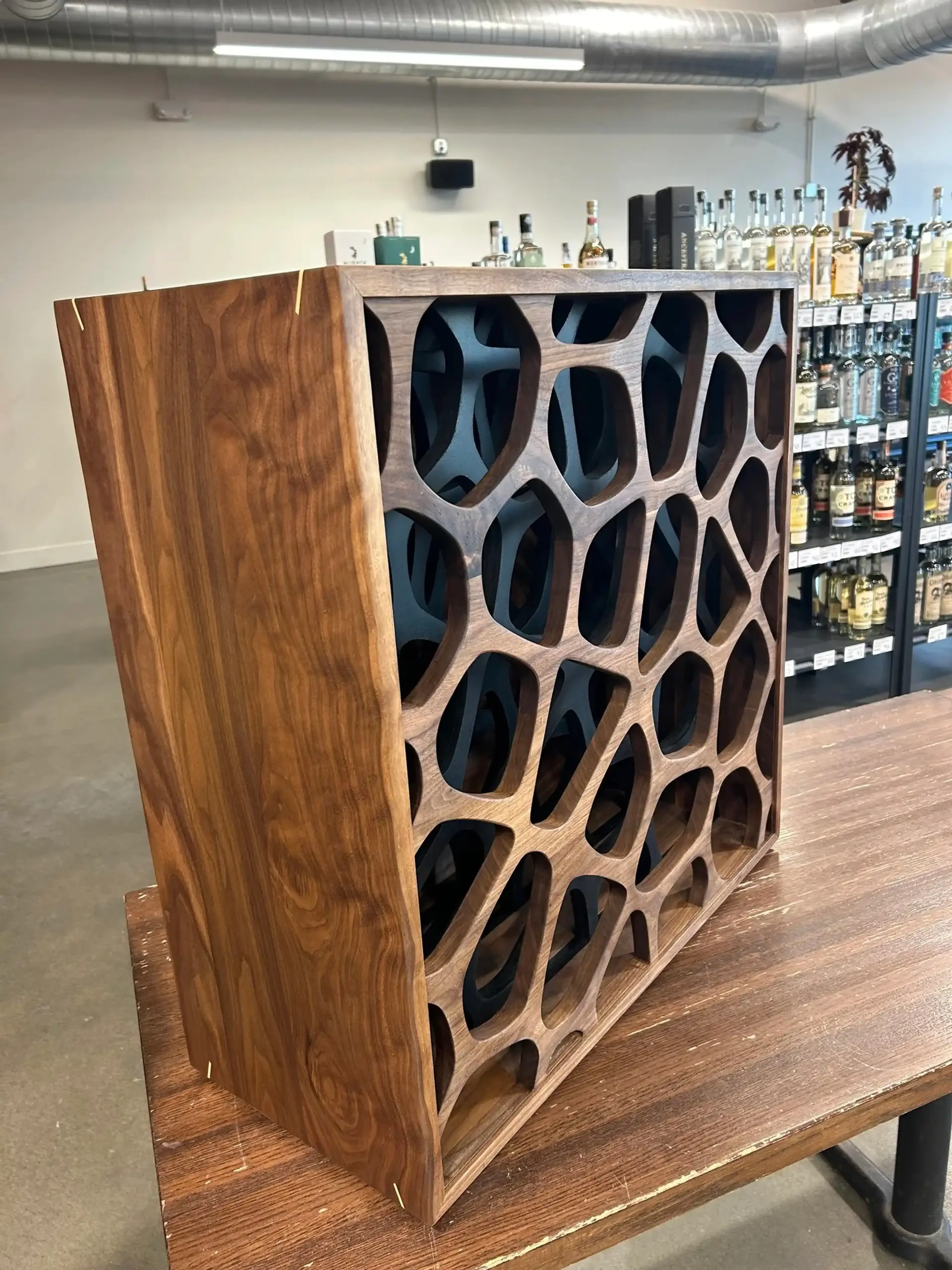 Figured Walnut Honeycomb Winerack