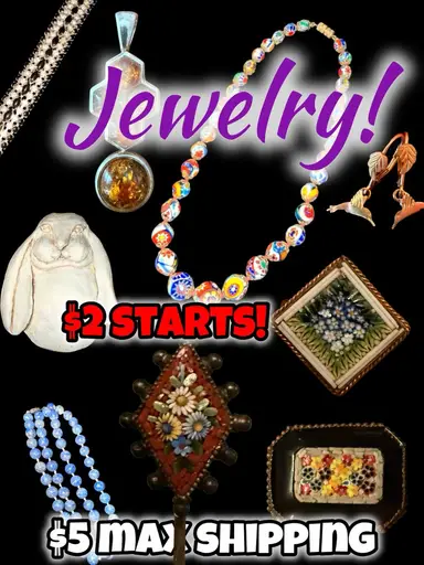 Jewelry!  Micro Mosaics, Hat Pins, Gold, Sterling, Murano, Damascene
