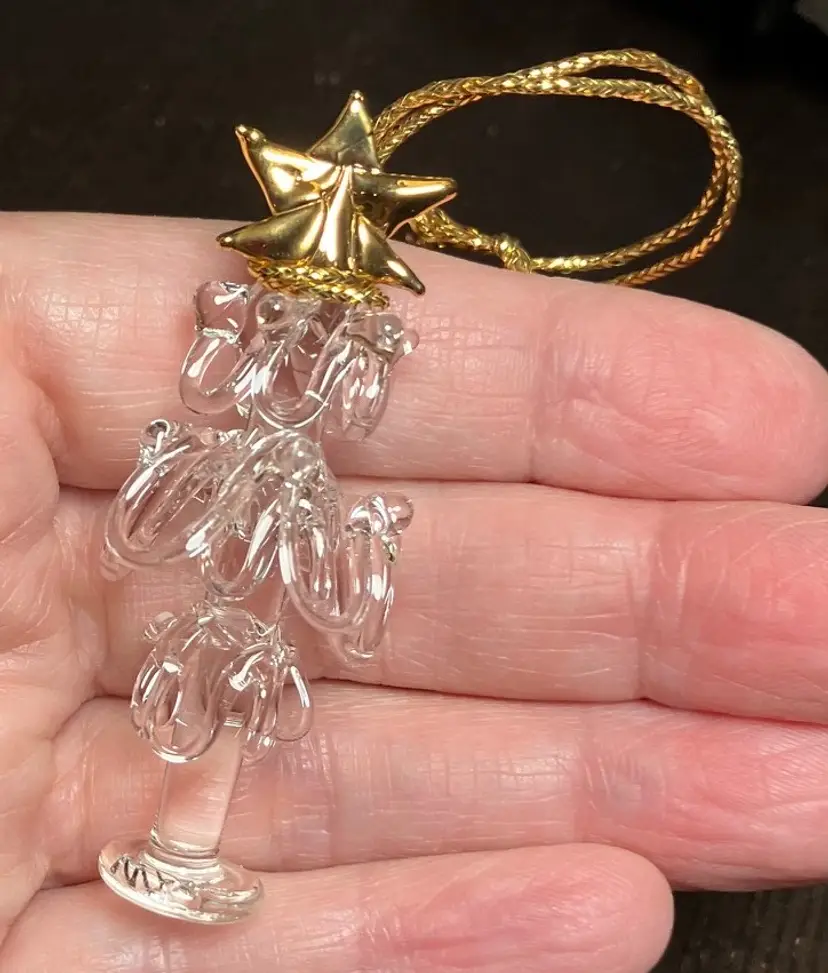 Hand Spun Glass Tree Ornament AS IS