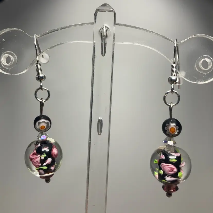 2” Drop Floral Fishhook Earrings! 925 Sterling Silver Hooks! Acid Tested!