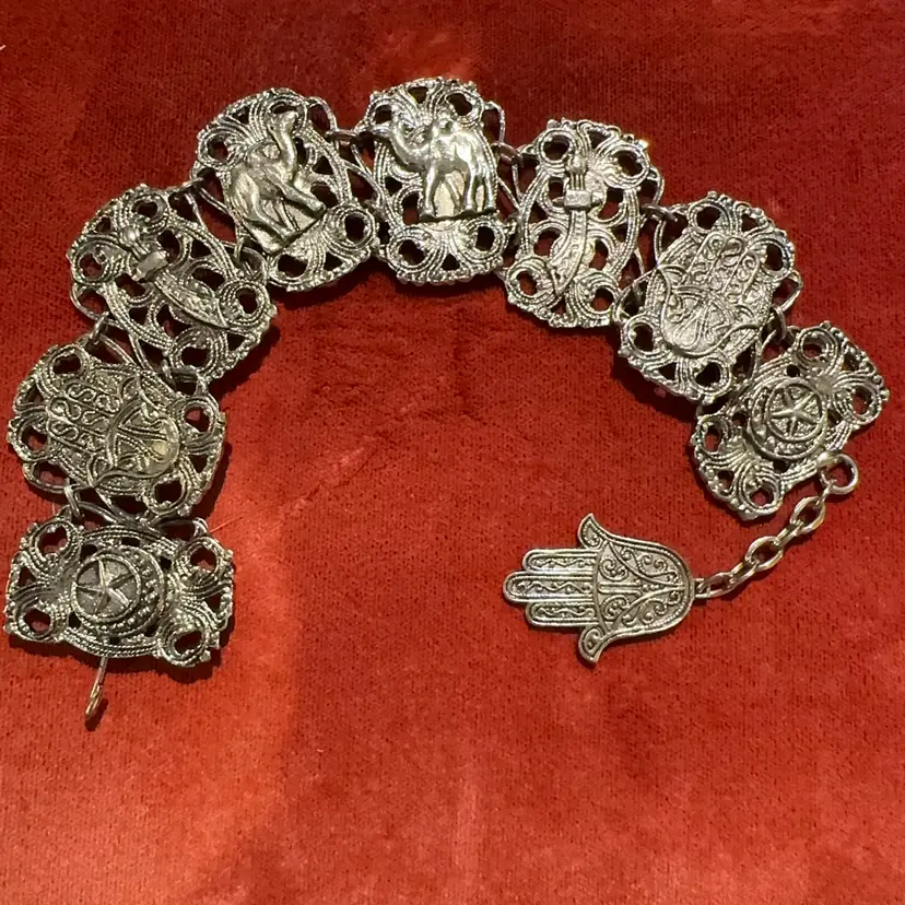 Mid-Century Moroccan Souvenir Panel Bracelet