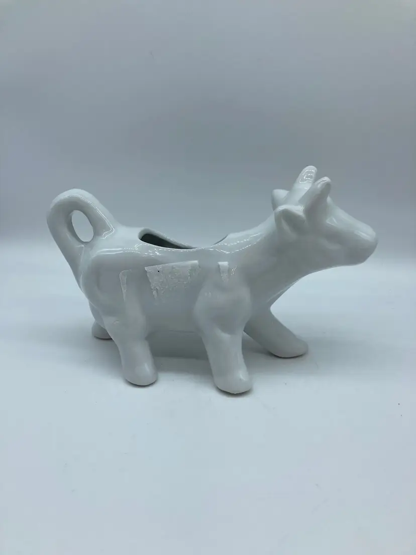 Pier 1 Imports Porcelain White Cow Creamer Pitcher