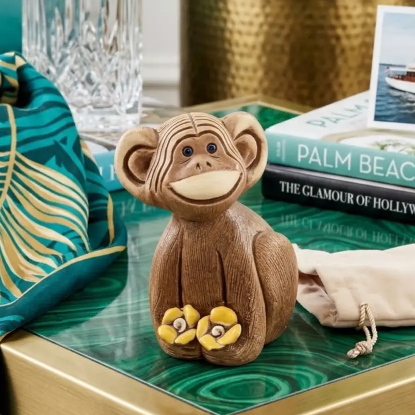 18. Artesania rinconda Flower Chimp Figurine