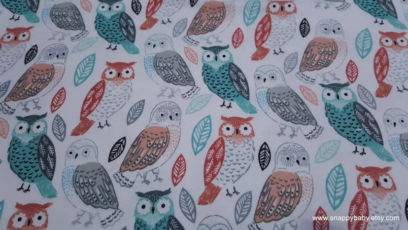 Arrows Owls Flannel Fabric Remnant - 100% Cotton - Choose Size - Soft Craft & Quilting Fabric
