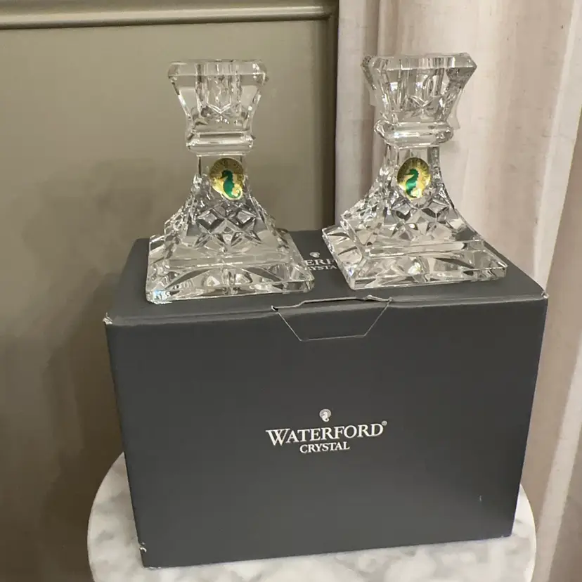 🔔 NOS Vintage “Made In Ireland” Waterford 4” Linsmore Candlestick Pair