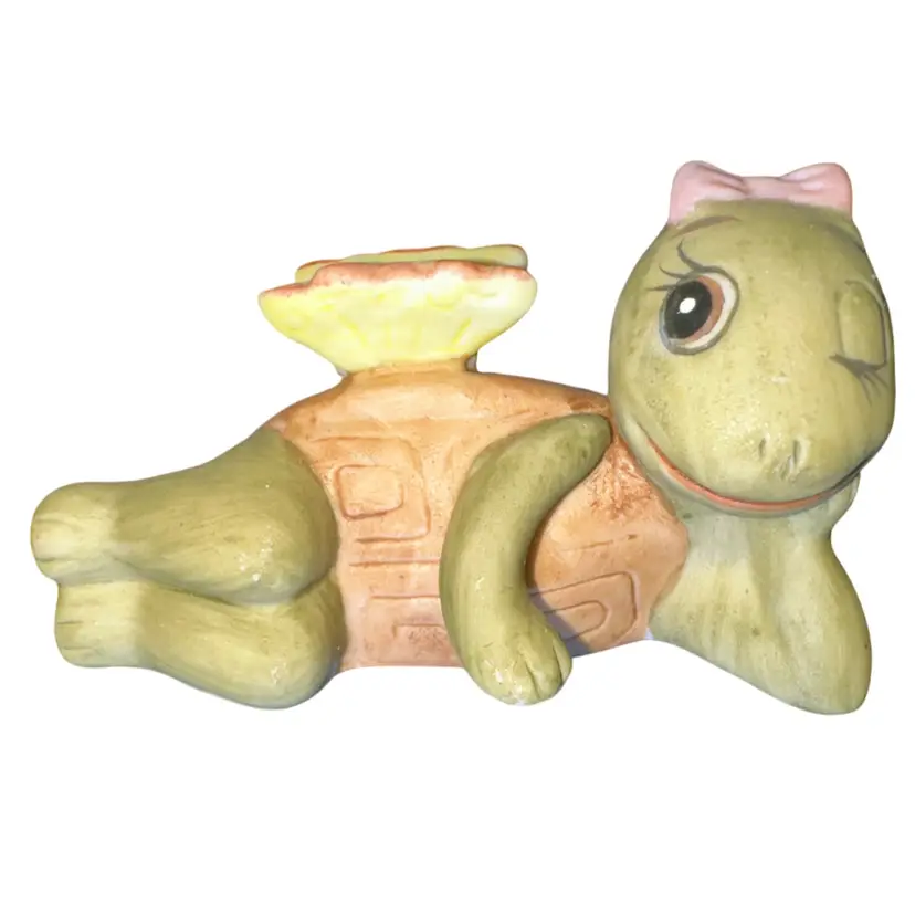 Kelvin Porcelain Winking Turtle Tortoise Figurine Anthropomorphic Bisque