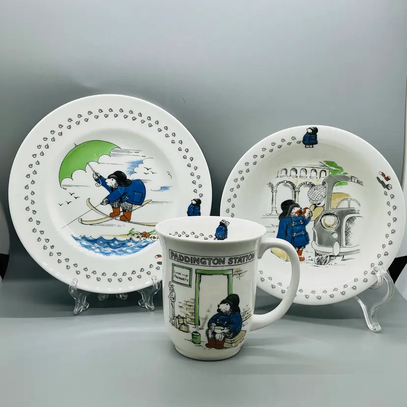 COALPORT Paddington Station Bear Bone China Childs Tea Coffee Mug Bowl Plate Set
