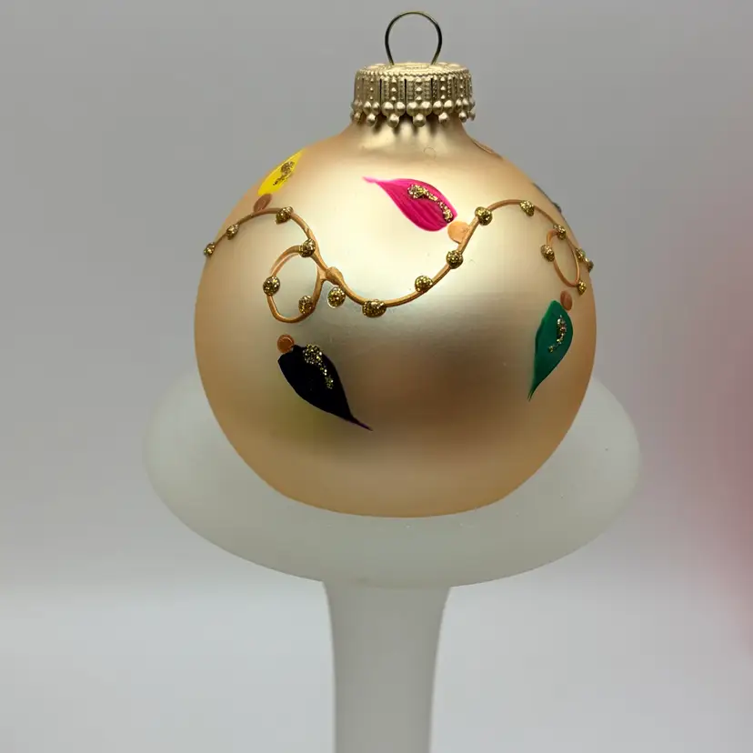 Hand Painted Christmas Ornament By Framingham Garden Originals with Box