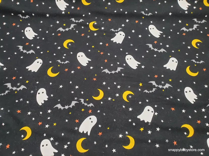 Boo Ghosts Halloween Flannel Fabric Remnant - 100% Cotton - Choose Size - Soft Craft & Quilting Fabric