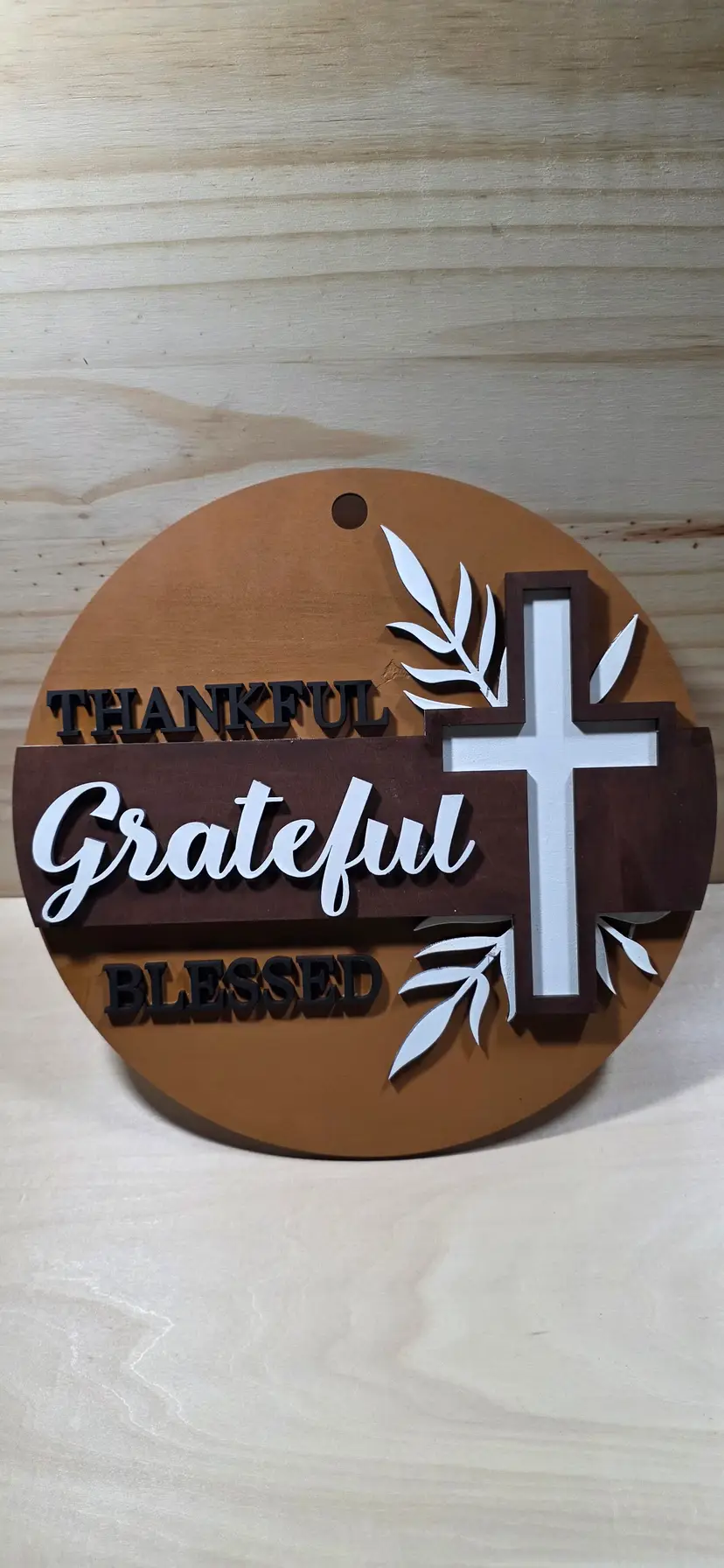 Thankful Grateful Blessed Door Hanger