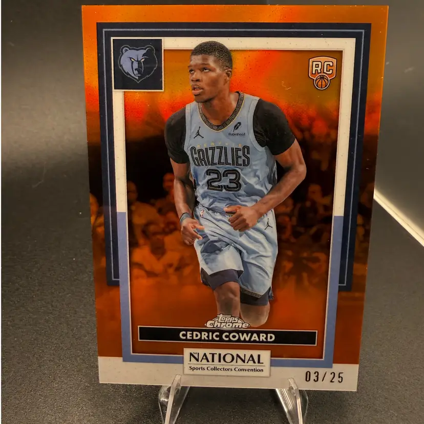 Cedric Coward Orange #/25 2026 Topps National Pack Exclusive Memphis Grizzlies