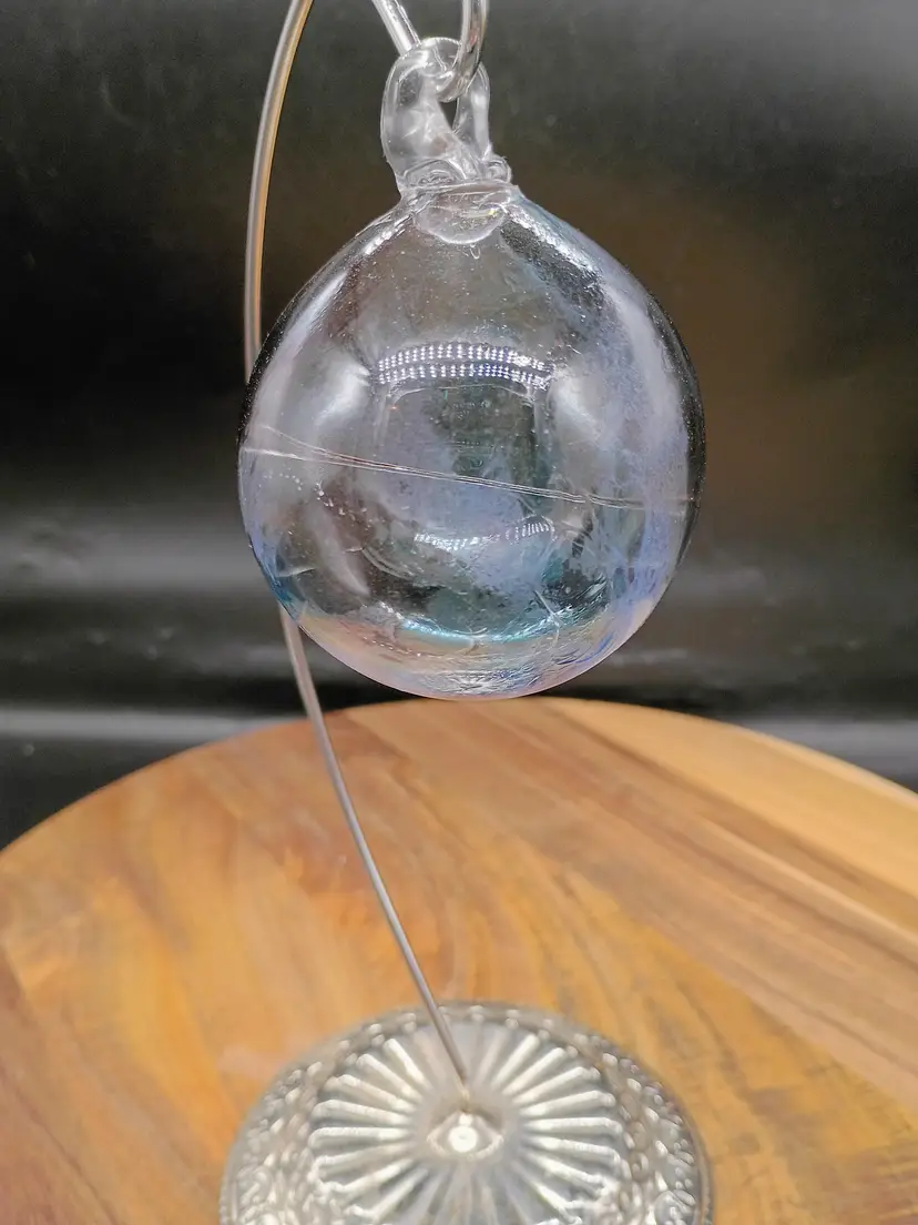 Hand Blown Art Glass Orb Witch  Ball Suncatcher Christmas Ornament  2.5 inch
