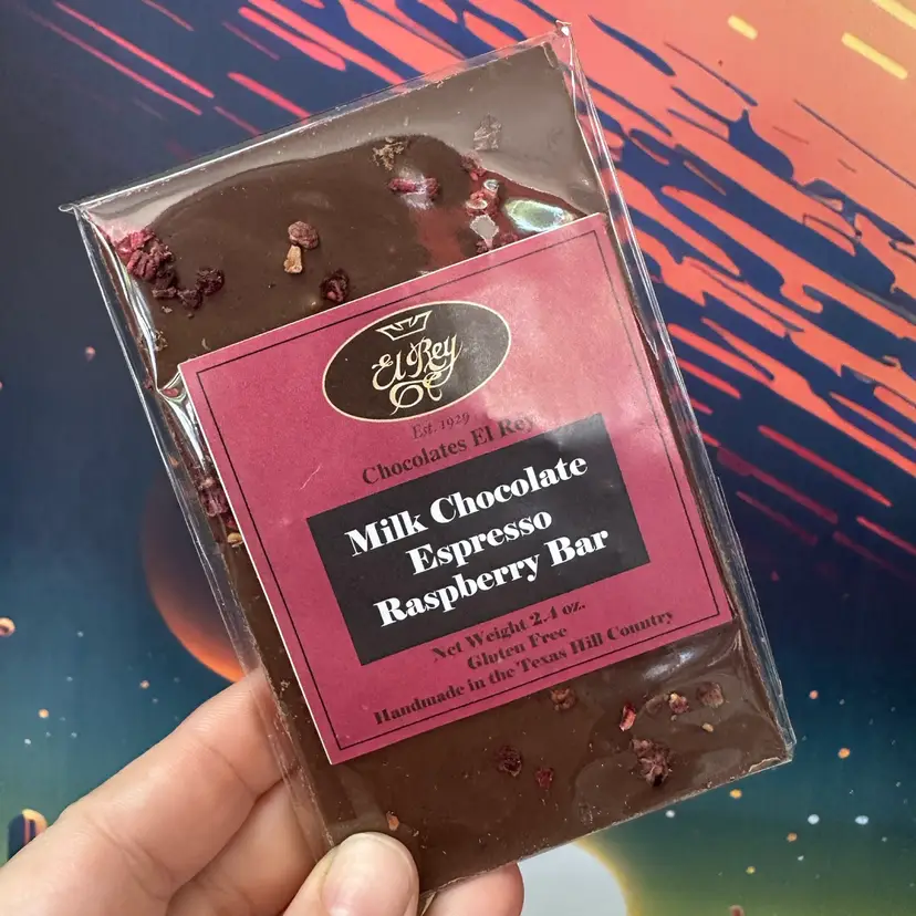 El Rey “Raspberry Espresso” Bean To Bar Milk Chocolate Bar 2.4oz