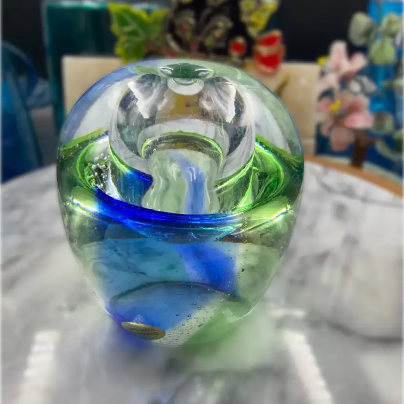Adam Jablonski Art Glass Lead Crystal Oil Lamp Poland
